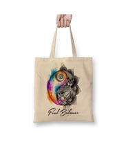 Ying Yang 01 Beyaz Bez Çanta Uzun Saplı Alışveriş Çantası Plaj Çantası