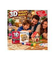 KM5252 3D Market Ahşap Maket Masal Evim Boyama Seti