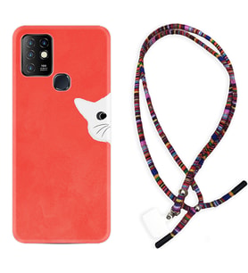 INFINIX Hot 8 9 10 11S Hot 10 Play 10T Kılıf Boyun Asklı Rasta Silikon Kedoş 1735