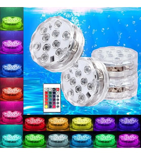 RGB SUBMERSİBLE LED LİGHT IP68 REMOTE CONTROL 16 COLORS SU GEÇİRMEZ DEKOR DİSK IŞIK RGB KUMANDALI RENKLİ LED IŞIK YILBAŞI IŞIKLARI NOEL IŞIKLARI
