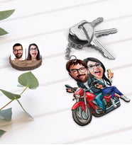 BK Gift Kişiye Özel Sevgililer Karikatürlü Ahşap Anahtarlık-97