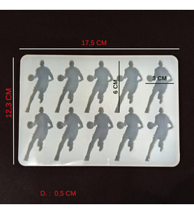 EPOKSİ REÇİNE SİLİKON KALIP ÇOKLU BASKETBOLCU FİGÜR ANAHTARLIK MAGNET KALIBI  1. KALİTE HB15575-0007 (Beyaz)