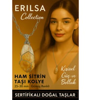 Sertifikalı Gümüş Tel Sargılı Diş Formu Sitrin Taşı Kolye – 25-30 mm Bereket ve Enerji Taşı (Çok Renkli)
