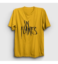 Presmono Unisex Sarı Logo In Flames T-Shirt 83997tt (Sarı)