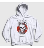 Presmono Unisex Beyaz Born To Stand Out Skulls In Kapüşonlu Sweatshirt 507213tt