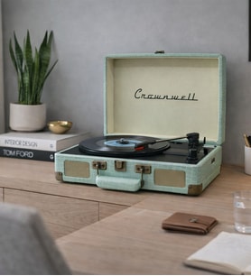 Crownwell Turntable Suitcase CR Series (Su Yeşili)