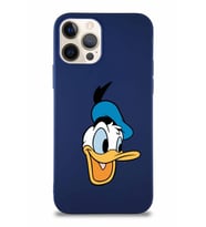Apple iPhone 12 Pro Soft Premier Kapak Donald Duck-A Tasarımlı Silikon Kılıf - Lacivert (Şeffaf)
