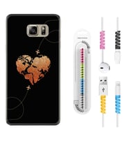 Samsung S7 Edge S20 Fe Plus Ultra S21 S22 Kılıf Kablo Koruma Spiral Silikon Plane Heart 1721