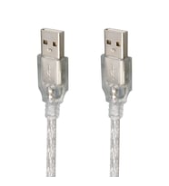 Usb erkek erkek şeffaf kablo 5 metre (Gümüş)