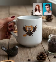 Kişiye Özel Karikatürlü Ejderhalı Dizi Seven Sevgiliye Hediye Kupa Bardak Sevgililer Günü Hediyesi