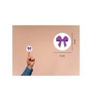 Mor Fiyonk Baskılı Etiket Lila Fiyonk Yuvarlak Mat Çıkartma Round Sticker 4 Cm (40 Adet)