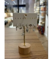 Yakemiyou Silver Kar Tanesi Altılı Küpe