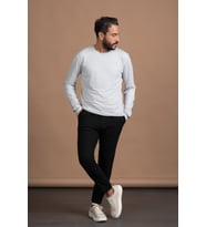Regular Fit Bisiklet Yaka Rayon Kumaş Full Likralı Uzun Kol Sweatshirt