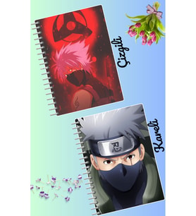 Kakashi hatake defter seti 2 adet A4 boyutu 21*30 çizgili + kareli 60 syf
