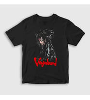 Presmono Unisex Çocuk Siyah Musashi Miyamoto V2 Manga Vagabond T-Shirt 492377tt