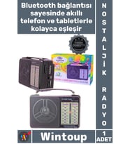 #Radyo Retro Özel Tasarım Şarjlı Bluetooth USB SD Destekli Taşınabilir Şık Manuel Nostalji Fm Radyo