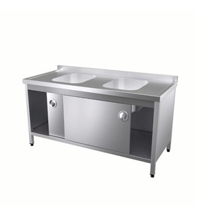 Vital  VCT-ECD-146 Çalışma Tezgahı Çift Evyeli Dolaplı