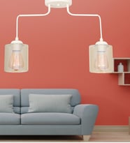 Modern 2.li Beyaz-Bal Camlı Avize