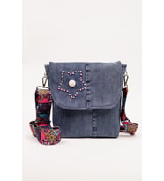 Omuz Askılı Denim Çanta Ayarlanabilir Askılı Astarlı 26x23 cm