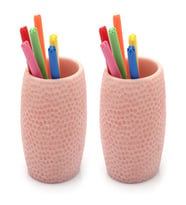 2 ADET KALEMLİK PEMBE PETEK OFİS GERECİ 8X8X10CM 400ML