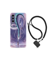Samsung Galaxy A13 Kılıf Silikon Desen Boyun Askılı Kız Ve Ejderha 1742