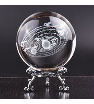 Dekoratif Metal Ayaklı Gezegenler  3D Cam Küre