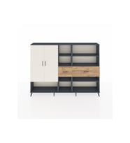 Arges Dolap 10 Raflı 2 Çekmeceli 2 Kapaklı 220x30x163 Antrasit-Aytaşı/Çam