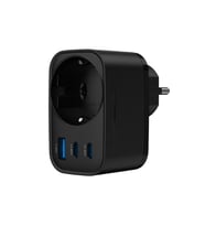 G854 Premium 30W GaN Hızlı Şarj Başlığı ve AC Priz Çoğaltıcı - SİYAH