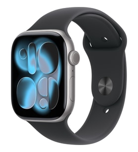 Apple Watch Series 11 Gps, 42 mm uzay grisi Alüminyum kasa ve Siyah Spor kordon - m/l