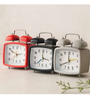Çift Zilli Metal Masa Alarm Saati (Işıklı, Pilli)