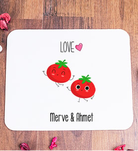 Kişiye Özel Sevimli Domatesler Mouse Pad