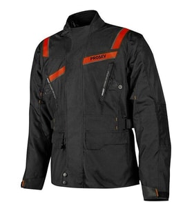 Stelvio 5217 Motosiklet Montu 4 Mevsim Uzun 600-D Dayanıklı Kumaş Motorcu Mont Siyah-Kırmızı