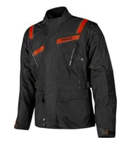 Stelvio 5217 Motosiklet Montu 4 Mevsim Uzun 600-D Dayanıklı Kumaş Motorcu Mont Siyah-Kırmızı