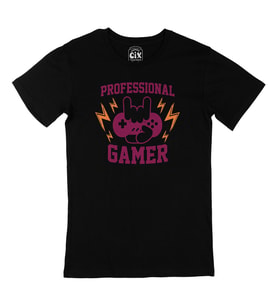 Mor Professional Gamer Siyah Tişört
