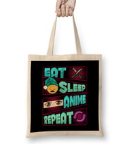 Cute & Funny Eat Sleep Anime Repeat Anime Lover Bez Çanta Uzun Saplı