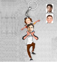 Kişiye Özel Aile Ahşap Anahtarlık-15