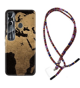 Tecno Spark 6 6 Go 8C 8 Pro 7 7 Pro Kılıf Boyun Asklı Rasta Silikon Map Planet 1656