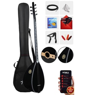 Yonka B-145U Uzun Sap Ceviz Ağacı Siyah İnci Kaliteli Gürgen Sap Saz Bağlama Seti