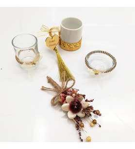 Lora Davet Damat Fincan tepsi Aksesuarları (1 Adet) Altın - 53774