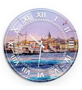 İstanbul Cam Saat - 60 cm