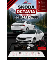 Skoda Octavia 4D 2024 - 2026 Araca Özel 3D Bagaj Havuzu