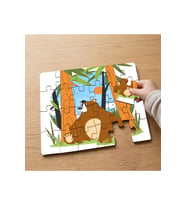 Ormanda Oturan Sevimli Ayı Tasarımlı 24 Parça Ahşap Çocuk Puzzle MPK0643