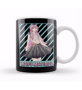 Waifu Material Anime Girl Japanese Cute Senpai Pun Kupa Bardak Porselen