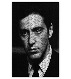 Cakapuzzle The Godfather Al Pacino Siyah Beyaz Puzzle Yapboz MDF (Ahşap) (120 Parça)