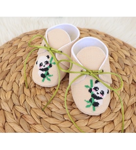 Kişiye Özel İsimli Bebek Ayakkabısı - Panda
