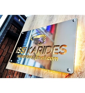 KİŞİYE ÖZEL LED IŞIKLI LÜKS TABELA  GOLD KROM MDF LED TABELA KAPI İSİMLİĞİ DUVAR İSİMLİK DEKOR (Gümüş)