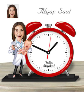 Kişiye Özel Ahşap Saat-Doğum Doktoru Kadın-1