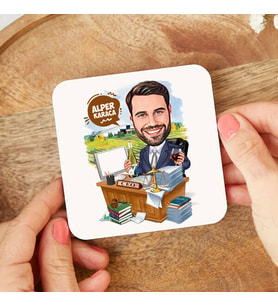 Kişiye Özel Müthiş Ceo Erkek Karikatürlü Bardak Altlığı