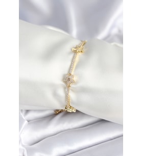 Pirinç Gold Renk Yıldız Model Kadın Bileklik 5886 - SSSSSS8351-8064