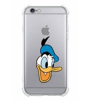 Apple iPhone 6S Plus Uyumlu Köşe Korumalı Antişok  Kapak Donald Duck Tasarımlı Şeffaf  Kılıf